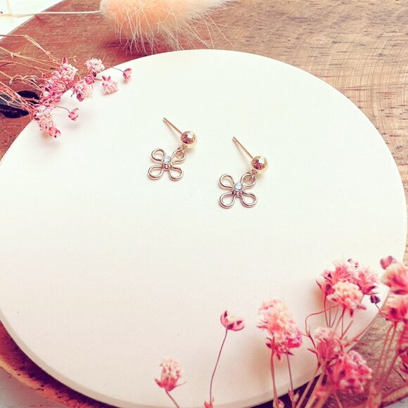 New Small Flower Stud Earrings | Handmade in British Columbia - Picture 3 of 6